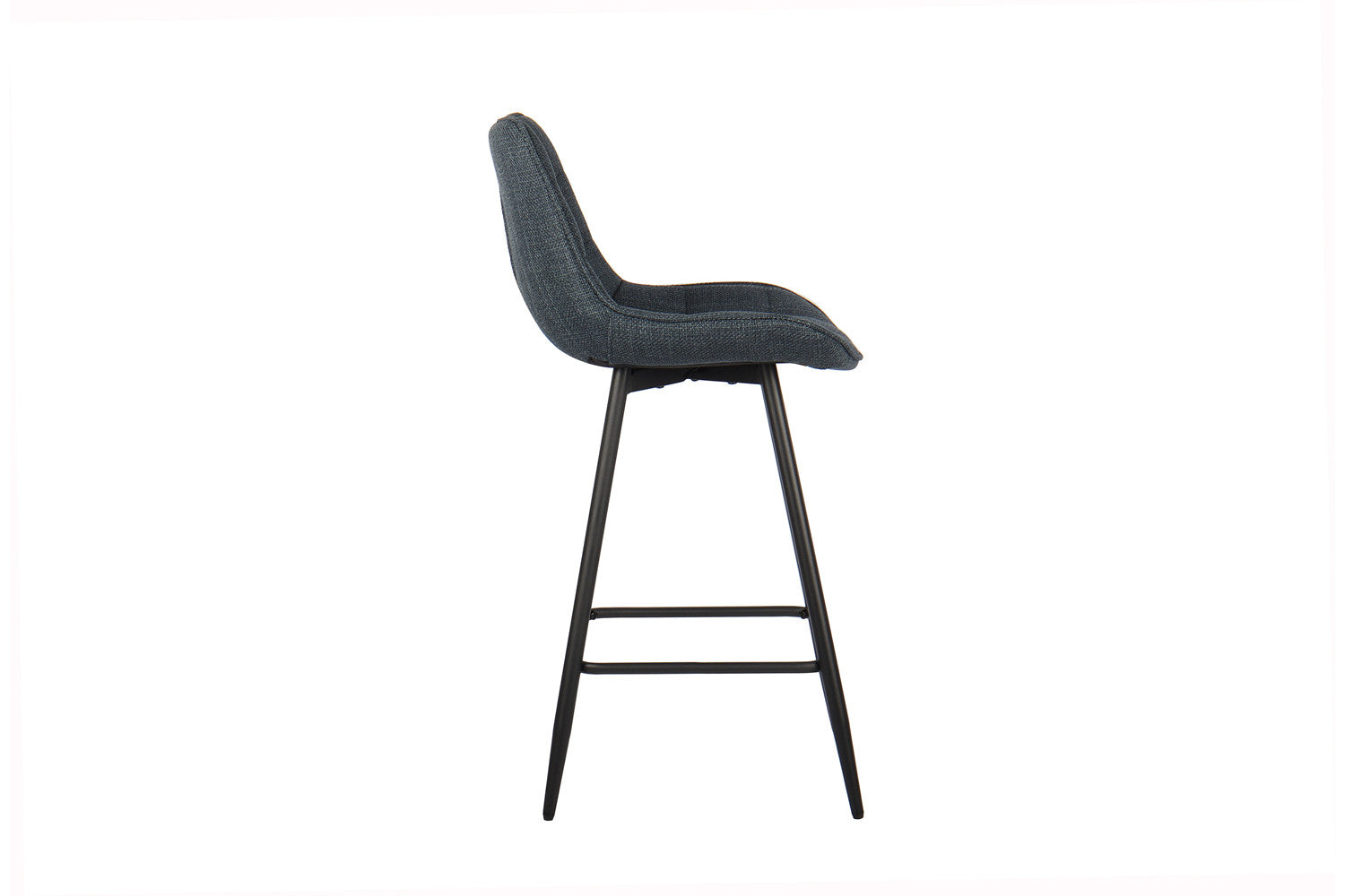 Rousseau - Chaise de Bar Ariba en Tissu Bleu Foncé - 93x46x55 cm