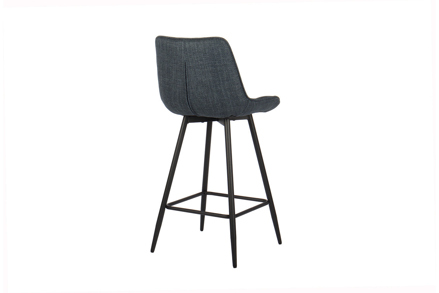 Rousseau - Chaise de Bar Ariba en Tissu Bleu Foncé - 93x46x55 cm
