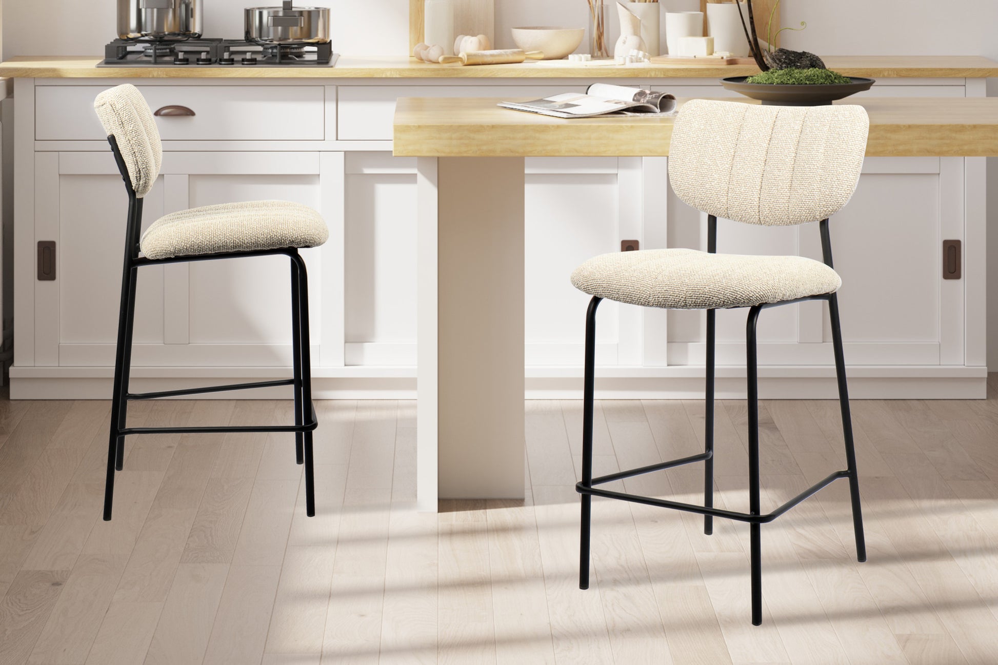 Rousseau - Counterstoel Antura Stof Beige - 97x46x53 cm
