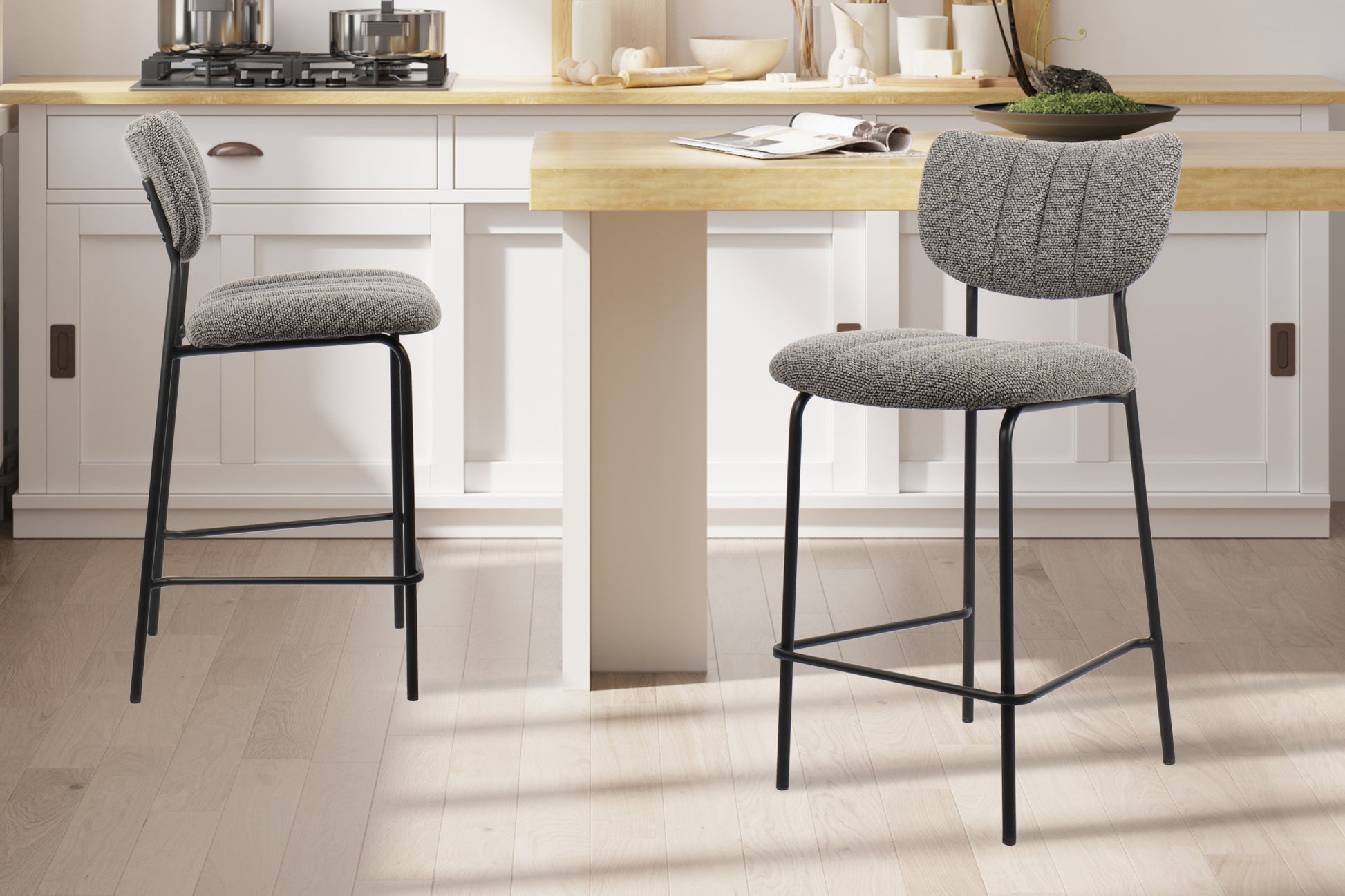 Rousseau - Counterstoel Antura Stof Donkergrijs - 97x46x53 cm