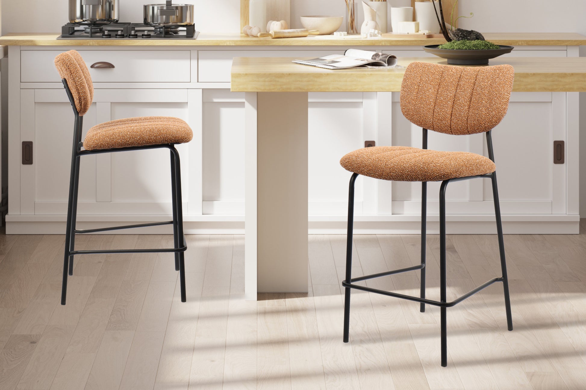 Rousseau - Counterstoel Antura Stof Oranje - 97x46x53 cm