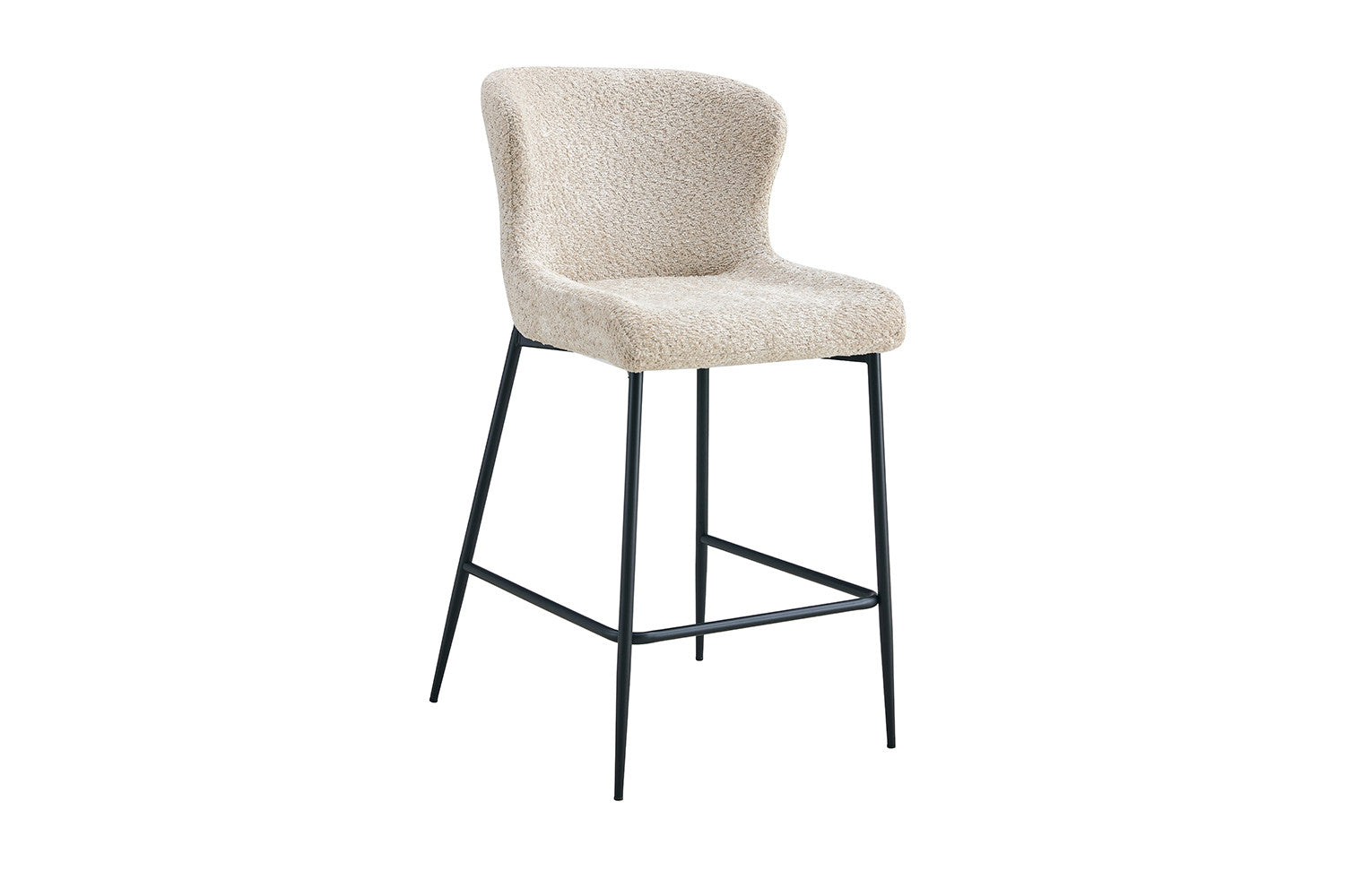 Rousseau - Tabouret de bar Lisa Boucle - Beige - 96,5x51,5x56 cm