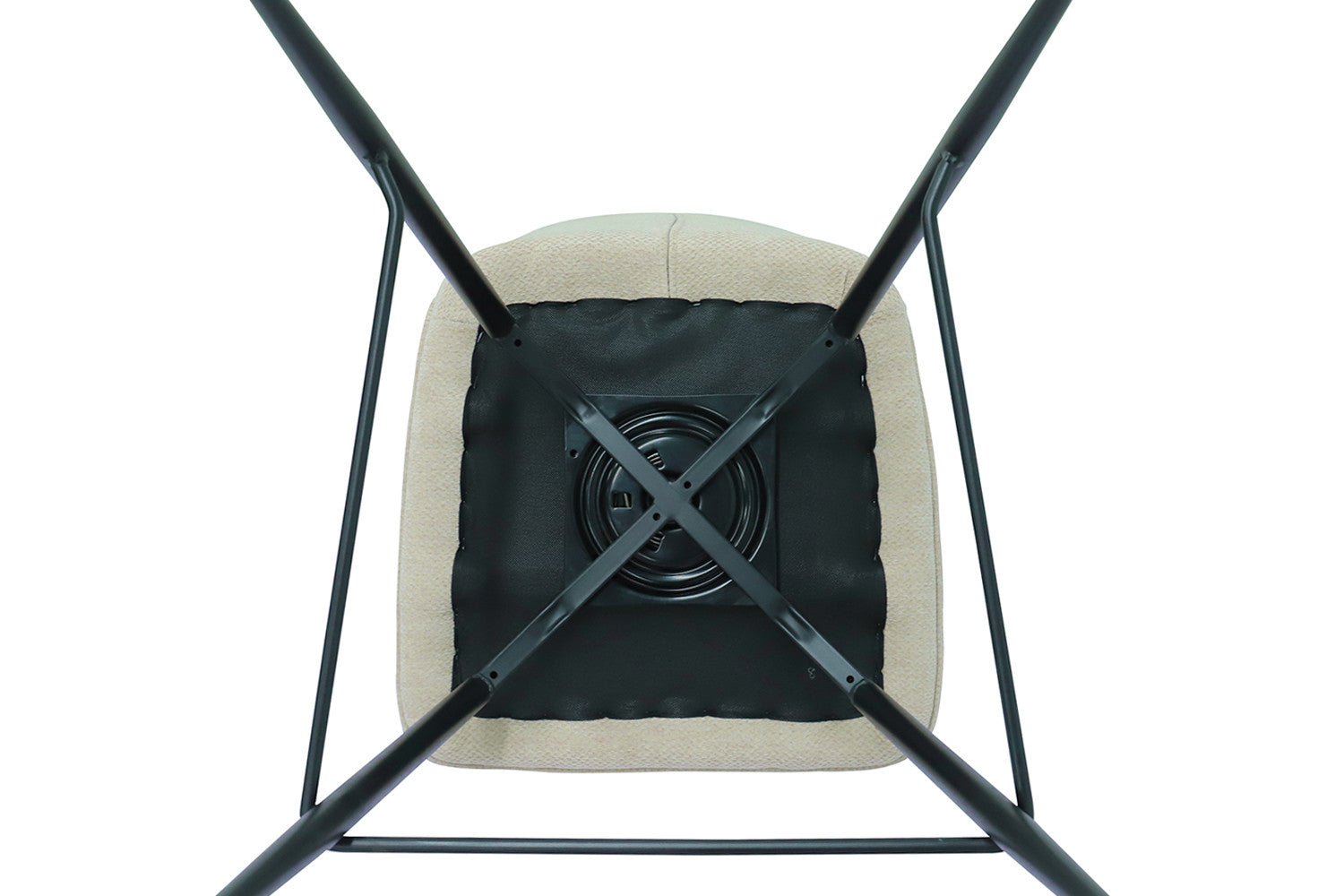 Rousseau - Tabouret de bar Lara - Tissu Ecru - 103x48x56 cm