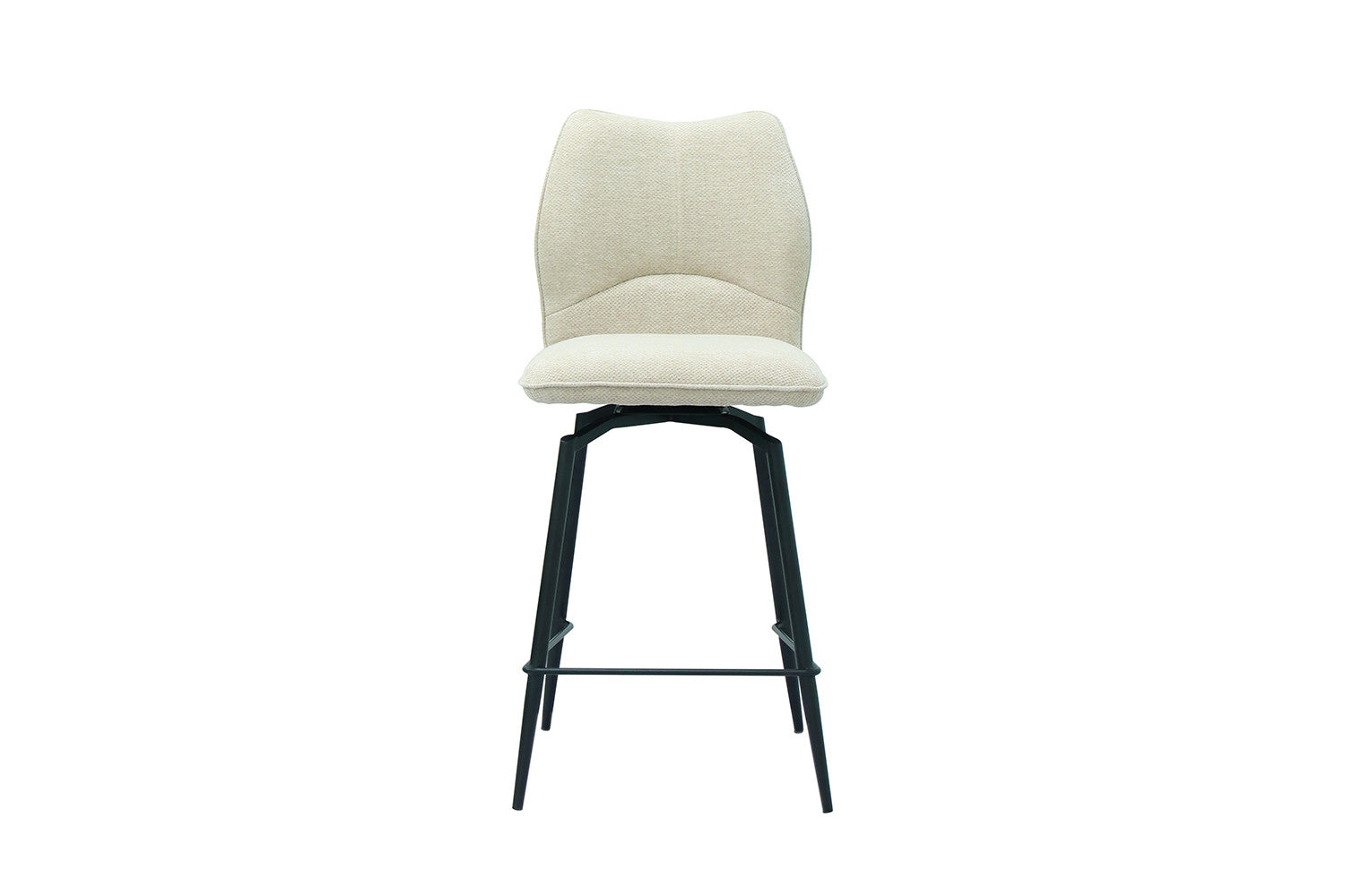 Rousseau - Tabouret de bar Lara - Tissu Ecru - 103x48x56 cm