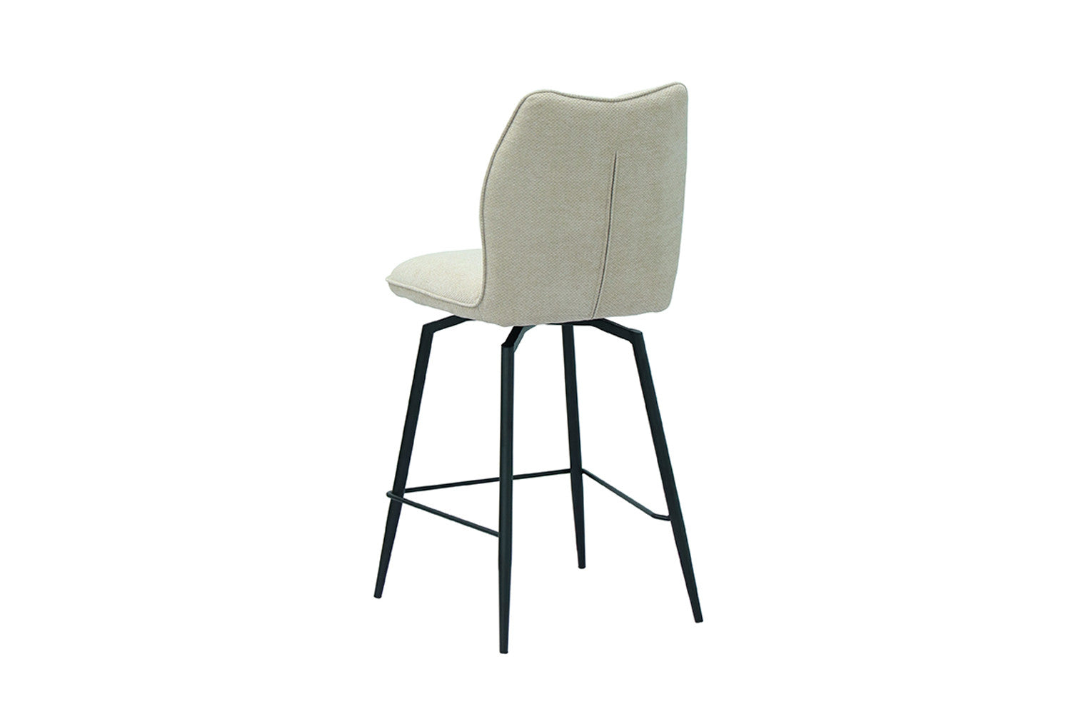 Rousseau - Tabouret de bar Lara - Tissu Ecru - 103x48x56 cm