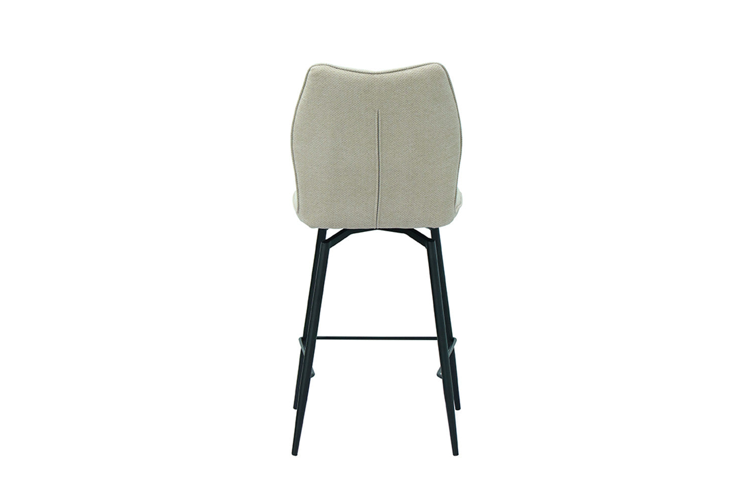 Rousseau - Tabouret de bar Lara - Tissu Ecru - 103x48x56 cm