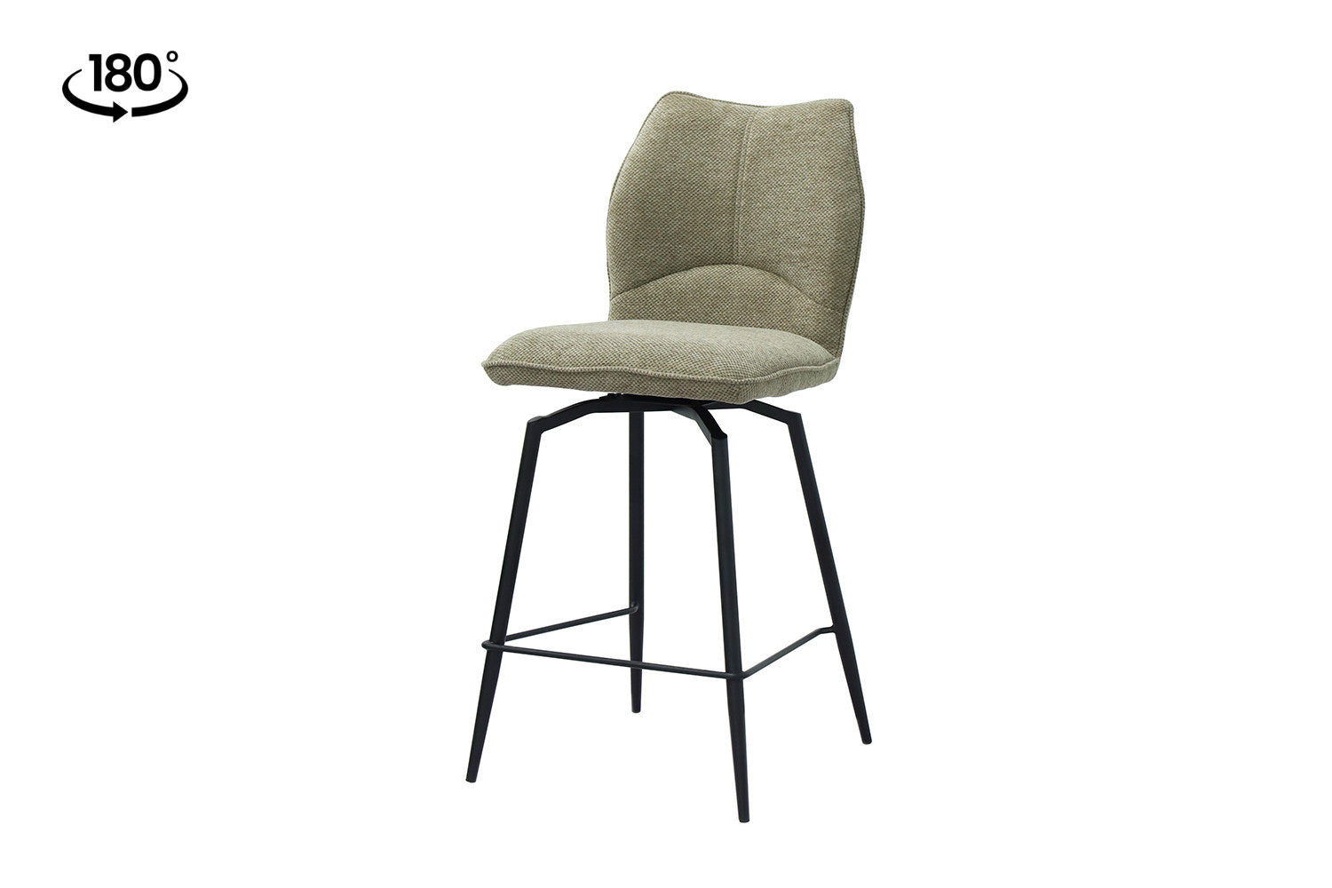 Rousseau - Tabouret de bar Lara - Tissu Sable - 103x48x56 cm