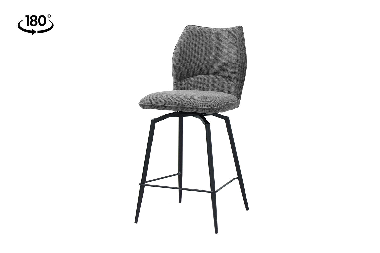Rousseau - Barstoel Lara - Stof Grijs - 103x48x56 cm
