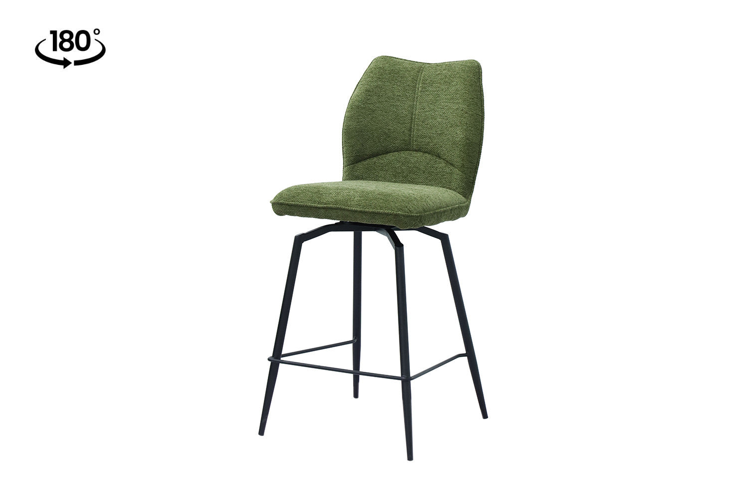 Rousseau - Barstoel Lara - Stof Groen - 103x48x56 cm