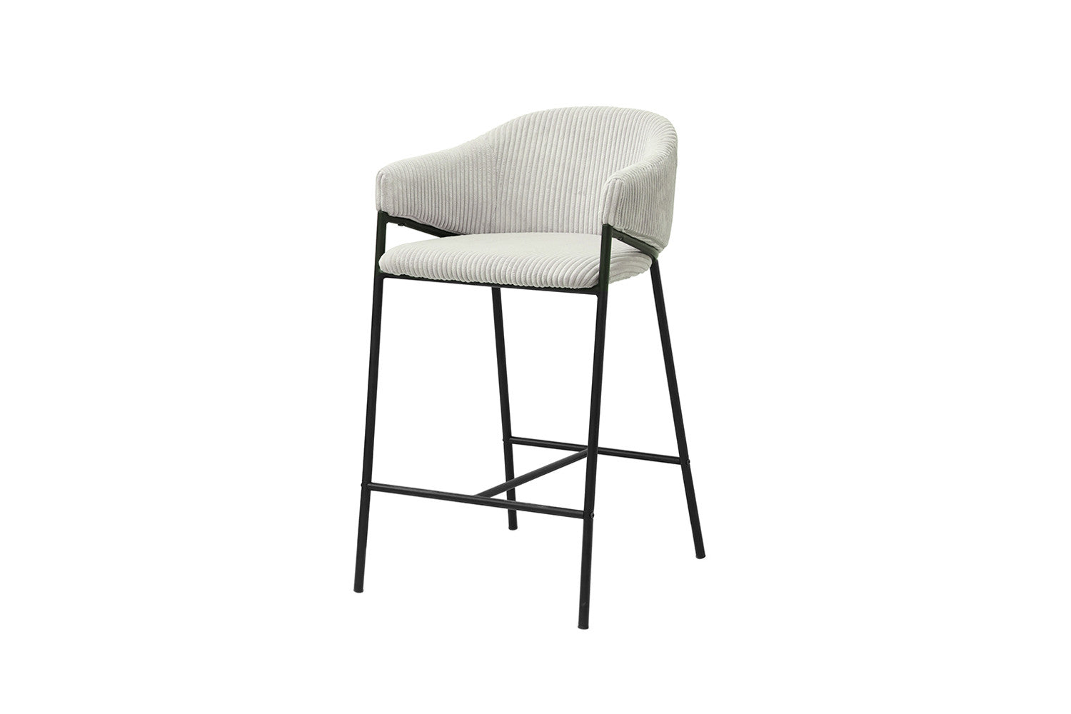 Rousseau - Barstoel Hugo Corduroy Lichtgrijs - 90x54x59 cm