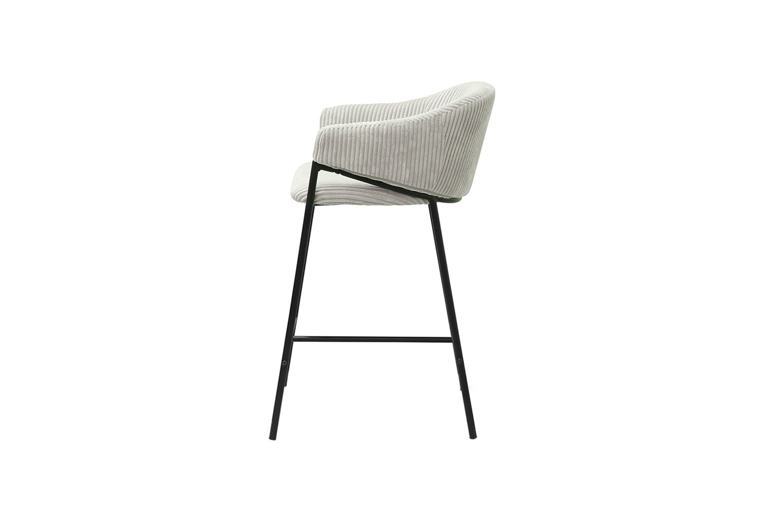 Rousseau - Barstoel Hugo Corduroy Lichtgrijs - 90x54x59 cm