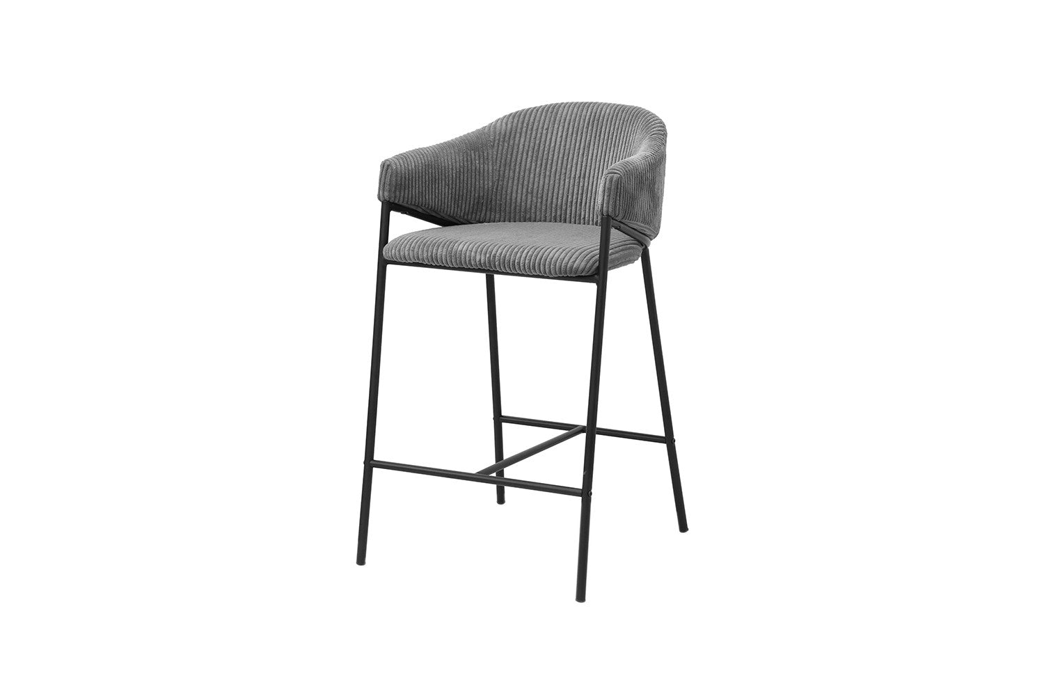 Rousseau - Barstoel Hugo Corduroy Donkergrijs - 90x54x59 cm