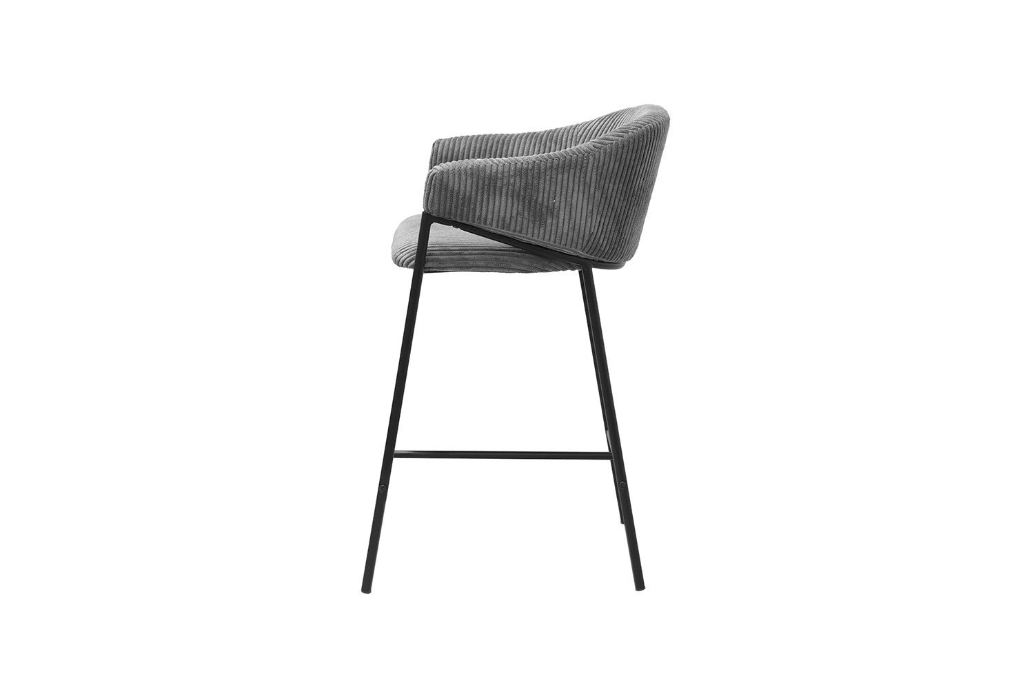 Rousseau - Barstoel Hugo Corduroy Donkergrijs - 90x54x59 cm