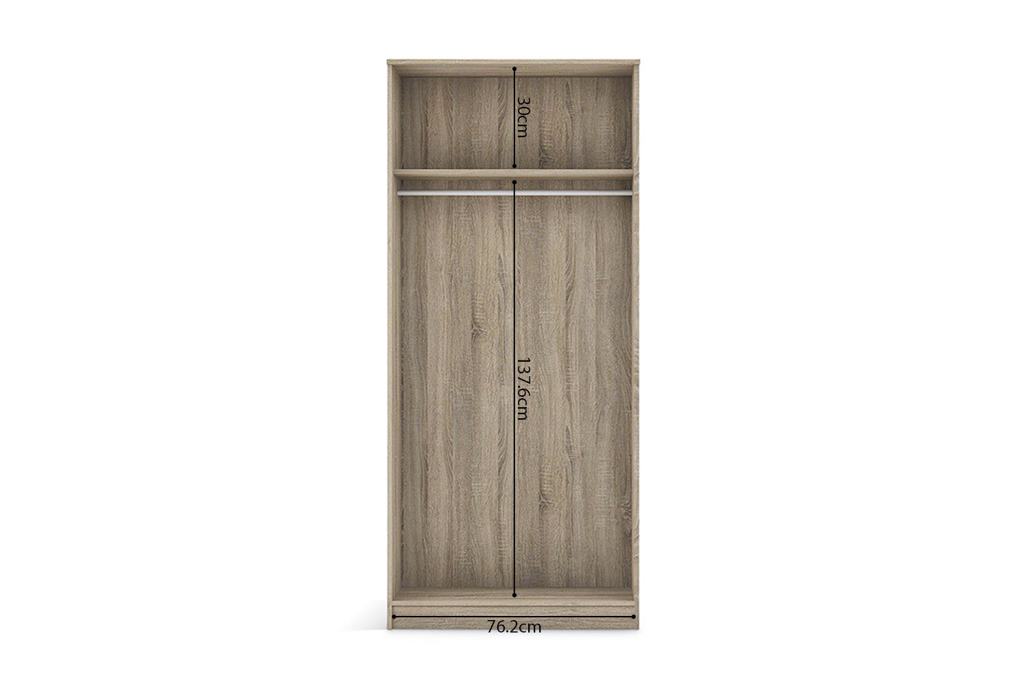 Rousseau - Kleerkast Ray 2 deuren Sonoma - 180x80x54 cm