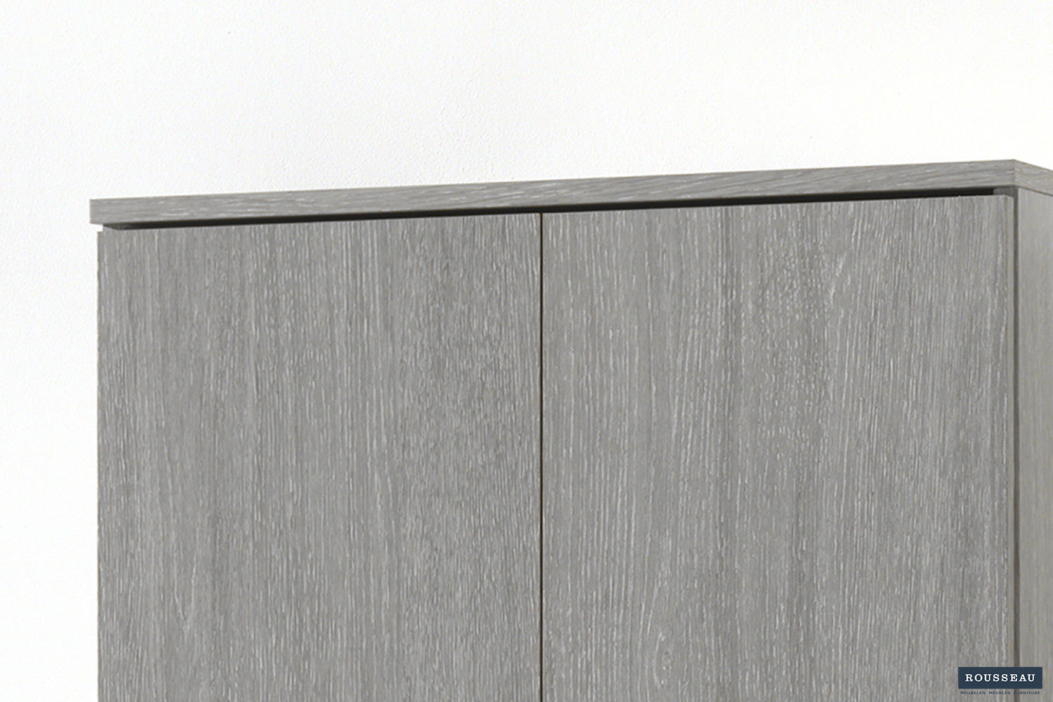 Rousseau - Opbergkast Ray 2 deuren en 4 legplanken Grijze eik - 180x60x40 cm