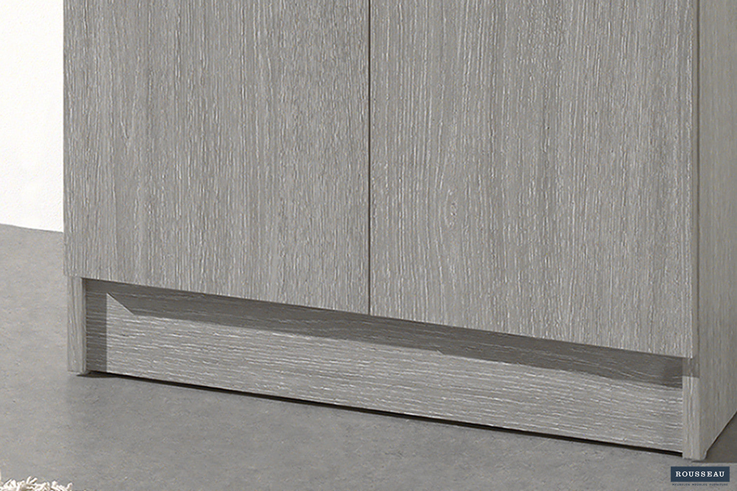 Rousseau - Opbergkast Ray 2 deuren en 4 legplanken Grijze eik - 180x60x40 cm