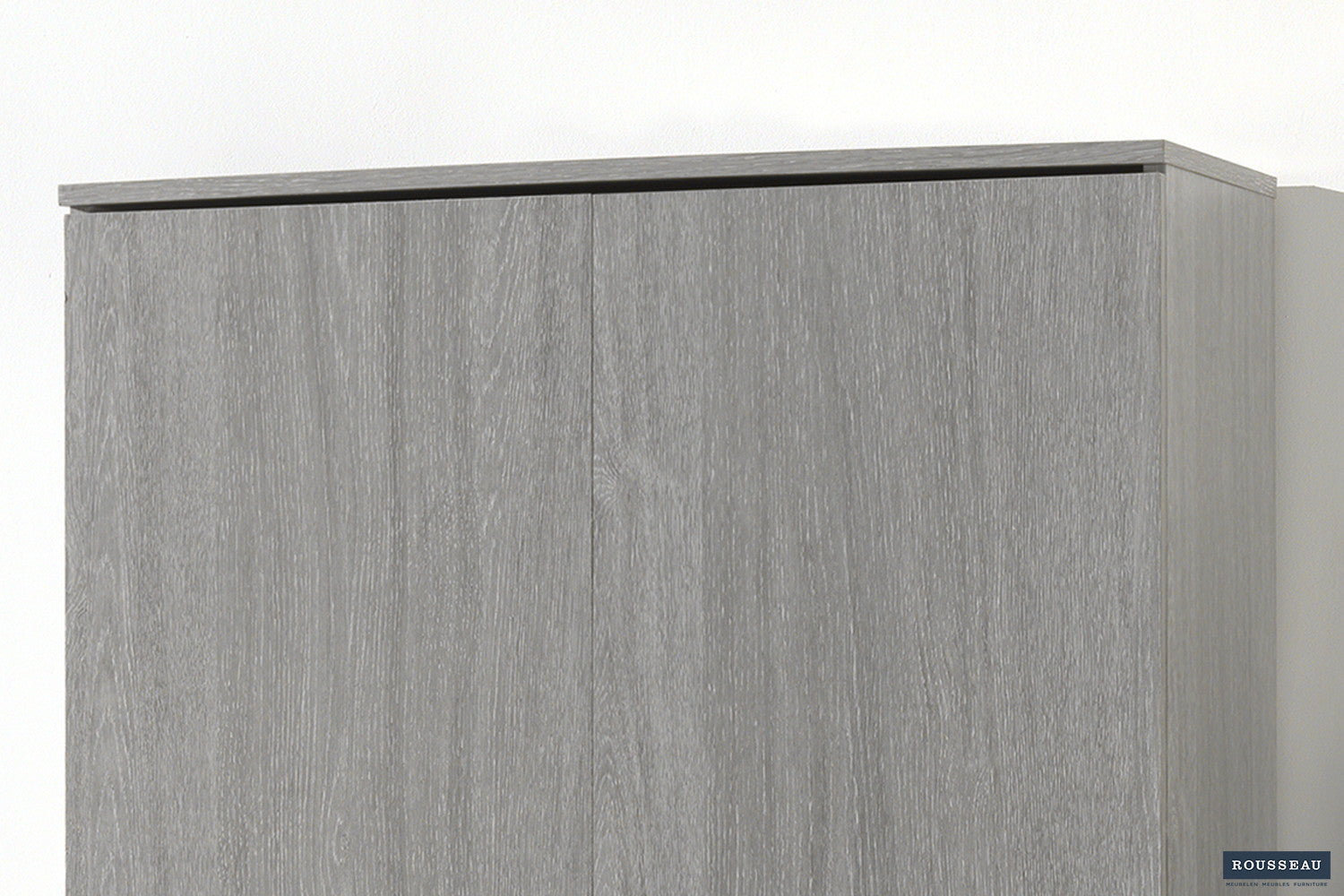 Rousseau - Opbergkast Ray 2 deuren en 4 legplanken Grijze eik - 180x80x40 cm