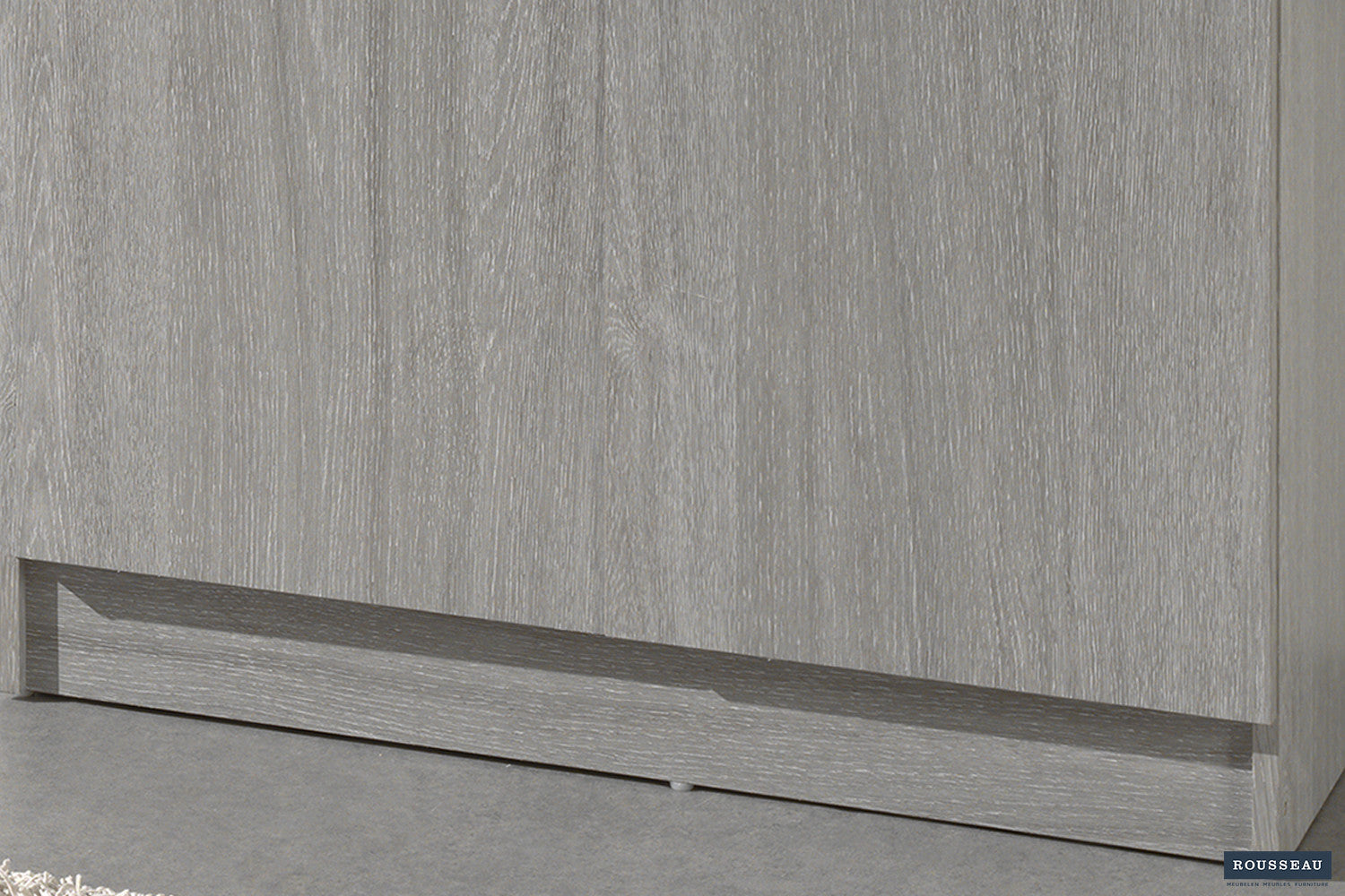 Rousseau - Opbergkast Ray 2 deuren en 4 legplanken Grijze eik - 180x80x40 cm