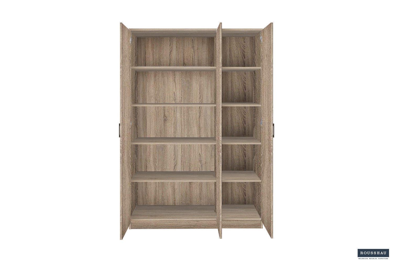 Rousseau - Opbergkast Ray 3 deuren en 4 legplanken Sonoma - 180x120x40 cm