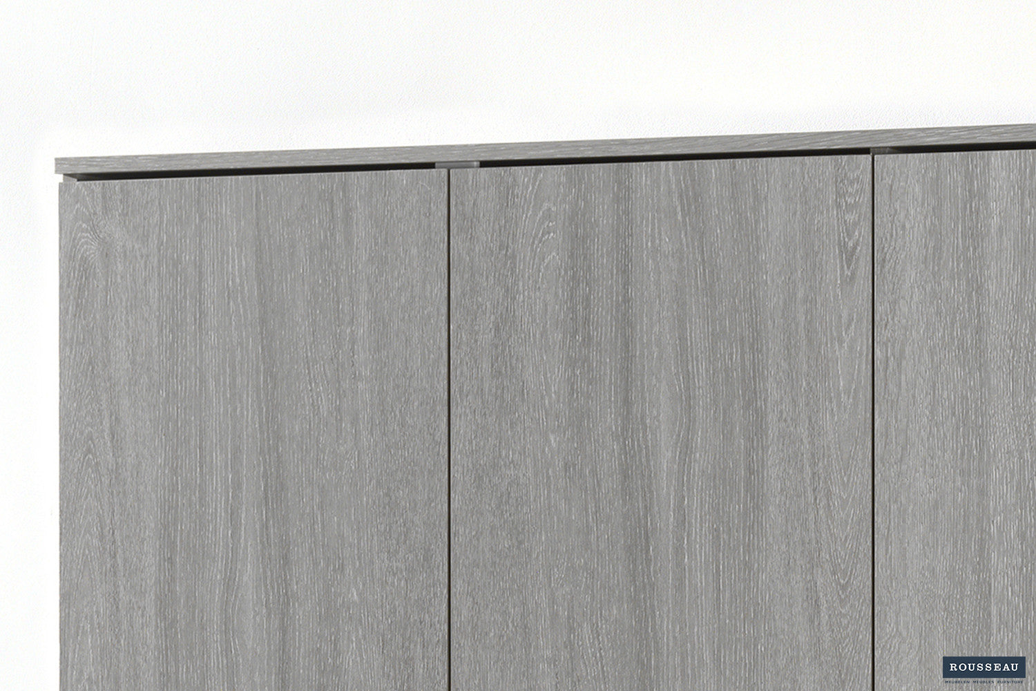 Rousseau - Opbergkast Ray 3 deuren en 4 legplanken Grijze eik - 180x120x40 cm