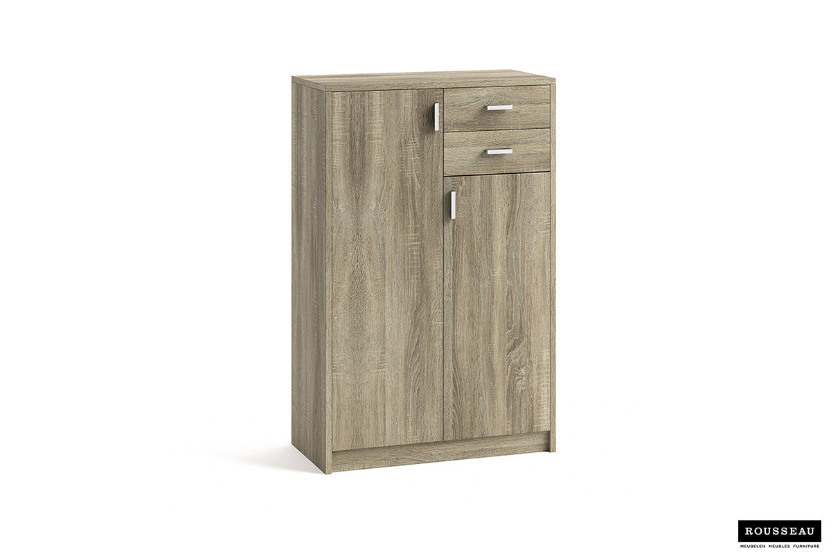 Rousseau - Commode Space 2 deuren 2 laden Sonoma - 110x72x36 cm