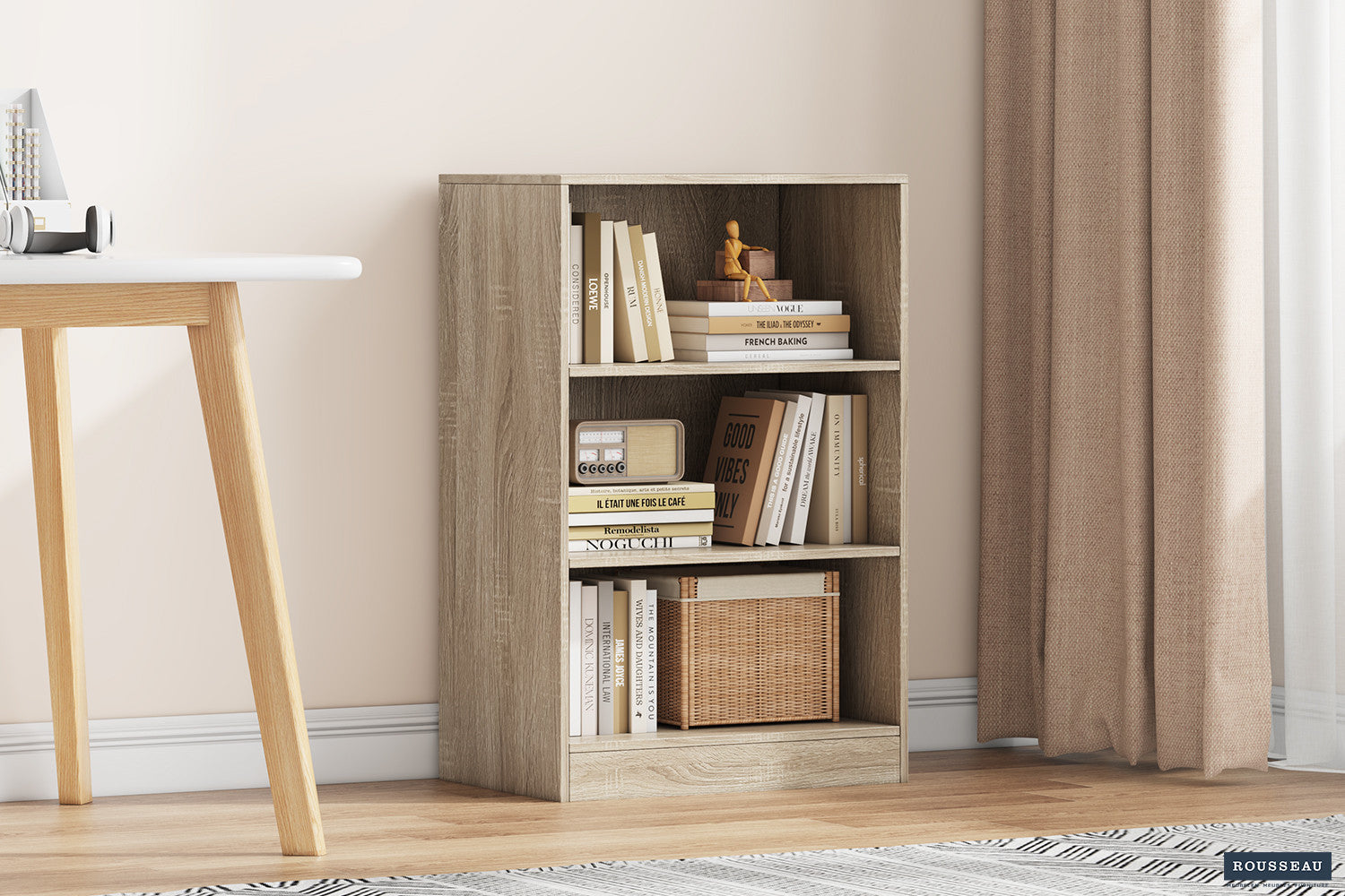 Rousseau - Boekenkast Space 2 legplanken Sonoma - 84x55x36 cm