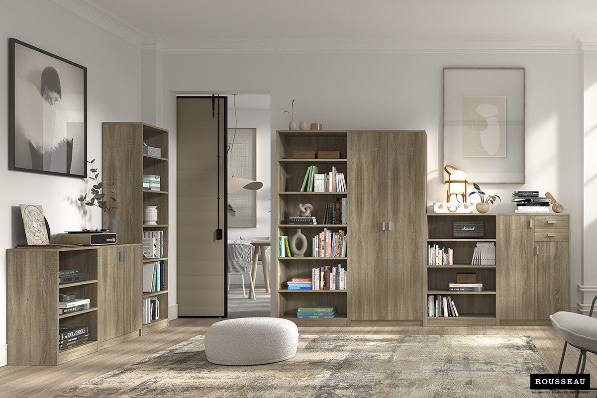 Rousseau - Boekenkast Space 2 legplanken Sonoma - 84x55x36 cm