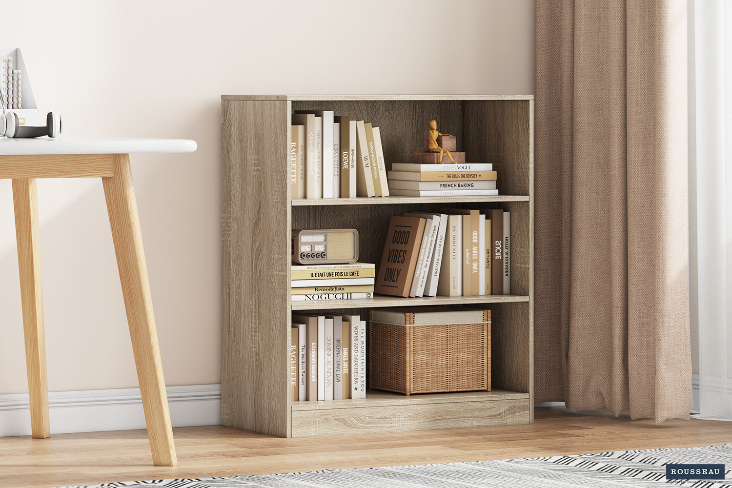 Rousseau - Boekenkast Space 2 legplanken Sonoma - 84x72x36 cm