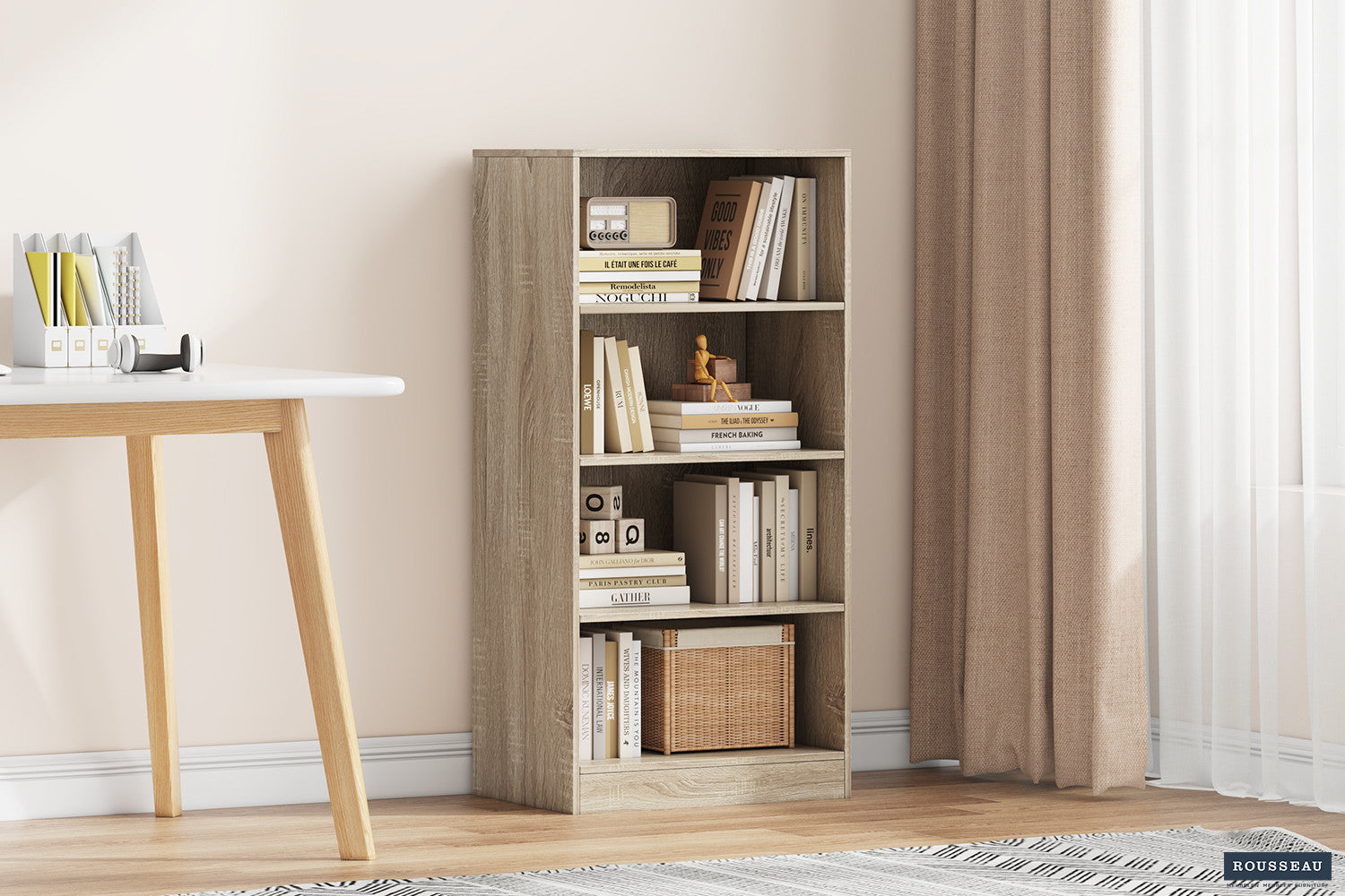 Rousseau - Boekenkast Space 3 legplanken Sonoma - 110x55x36 cm