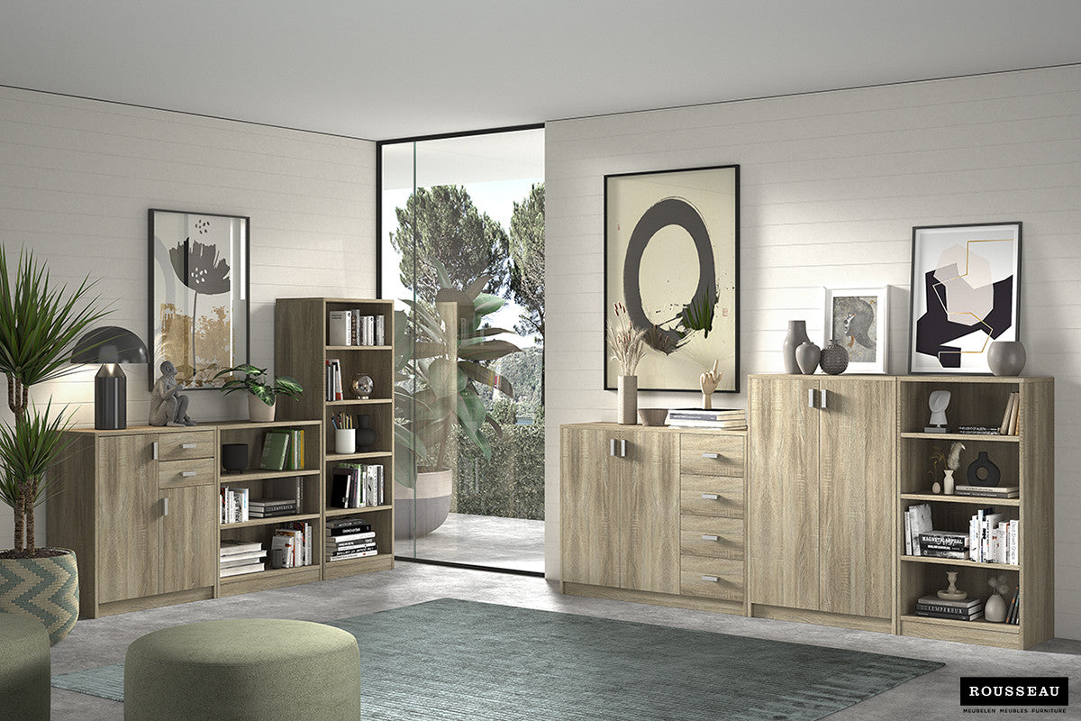 Rousseau - Boekenkast Space 3 legplanken Sonoma - 110x55x36 cm