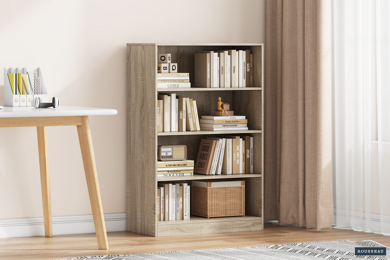 Rousseau - Boekenkast Space 3 legplanken Sonoma - 110x72x36 cm