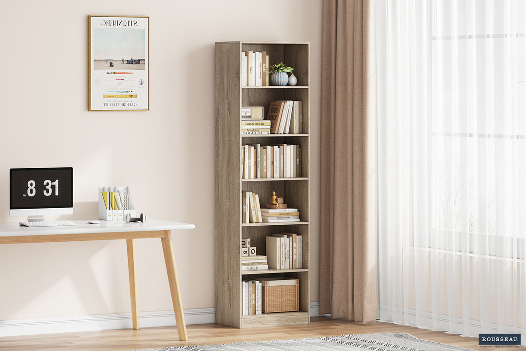 Rousseau - Boekenkast Space 5 legplanken Sonoma - 195x55x36 cm