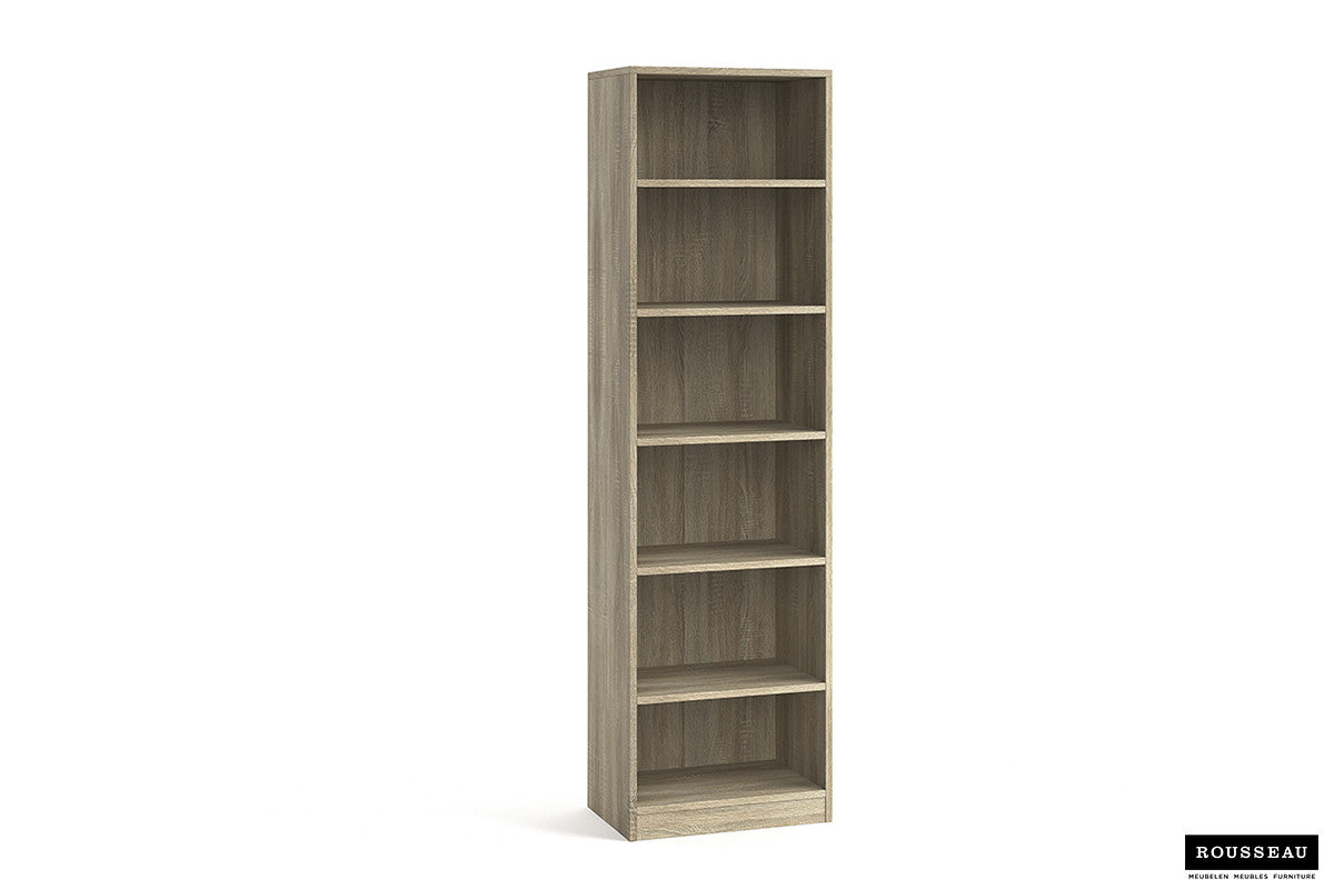 Rousseau - Boekenkast Space 5 legplanken Sonoma - 195x55x36 cm