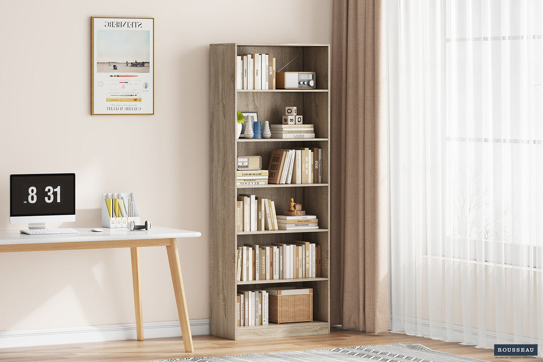 Rousseau - Boekenkast Space 5 legplanken Sonoma - 195x72x36 cm