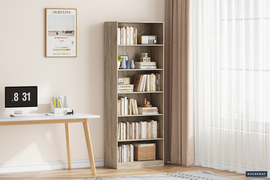 Rousseau - Boekenkast Space 5 legplanken Sonoma - 195x72x36 cm