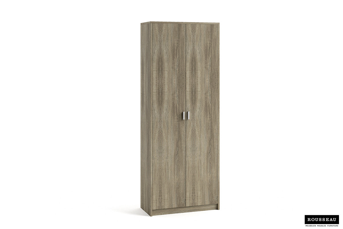 Rousseau - Opbergkast Space 2 deuren en 5 legplanken Sonoma - 194x72x36 cm