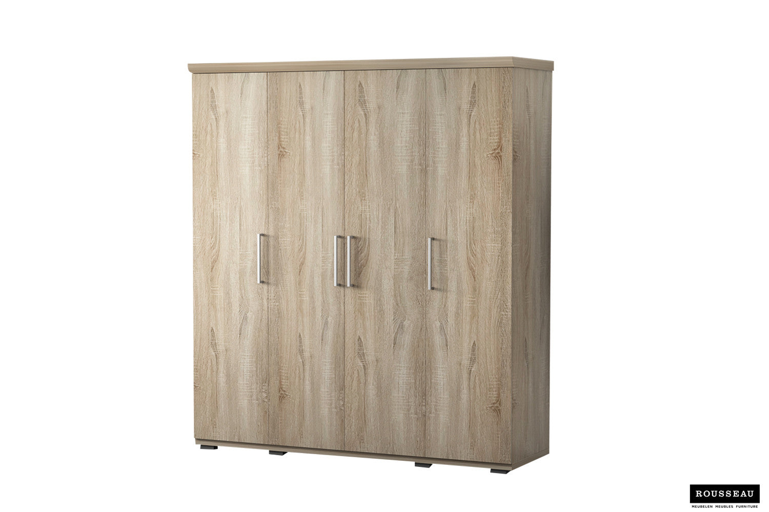 Rousseau - Armoire Mike 4 portes Sonoma - 183x160x52 cm