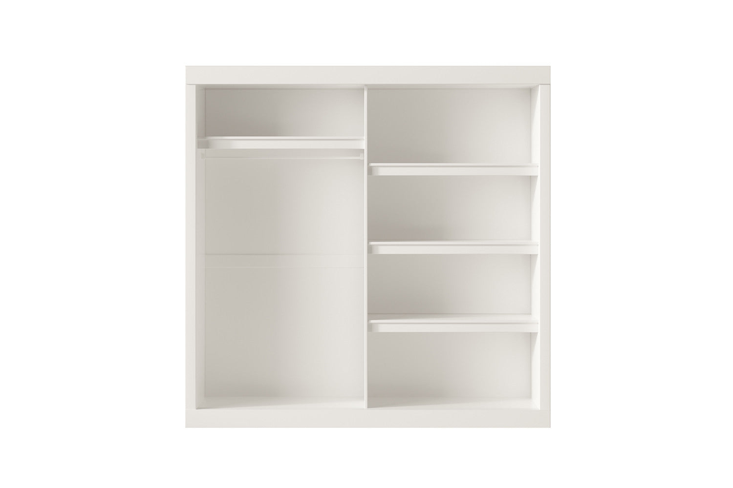 Rousseau - Kleerkast Mike 2 Schuifdeuren, 1 Spiegeldeur Wit - 197.5x182.5x52.5 cm