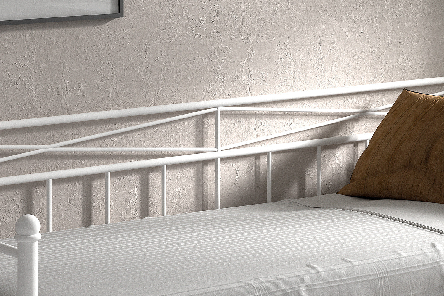 Rousseau - Lit simple Sablo 90x200 avec sommier à lattes Blanc - 92x95x208 cm