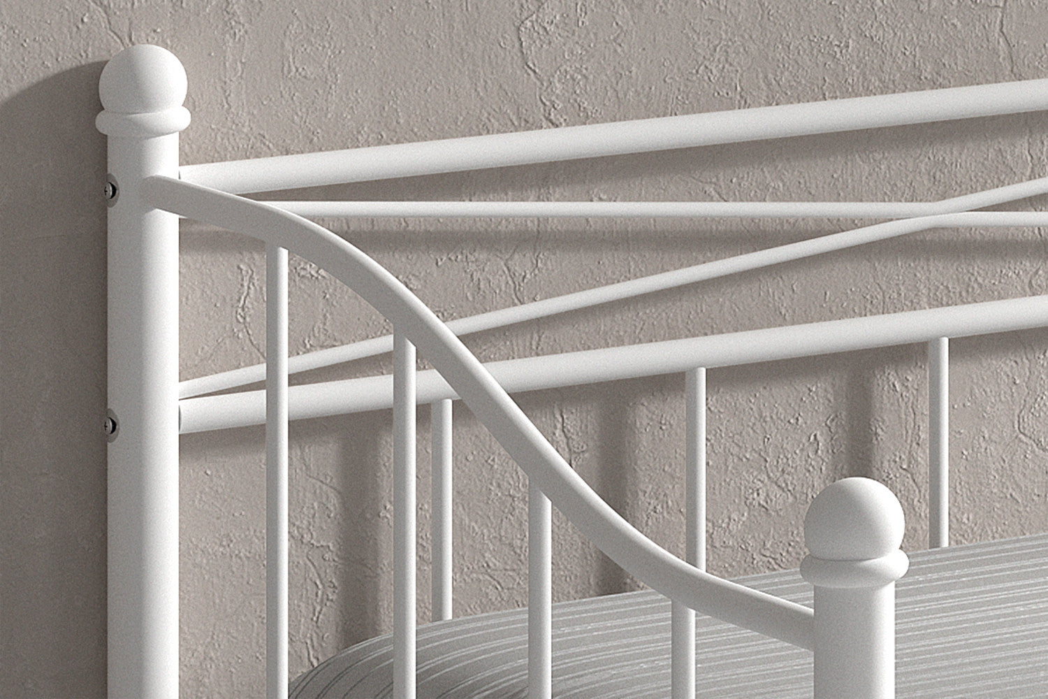 Rousseau - Lit simple Sablo 90x200 avec sommier à lattes Blanc - 92x95x208 cm