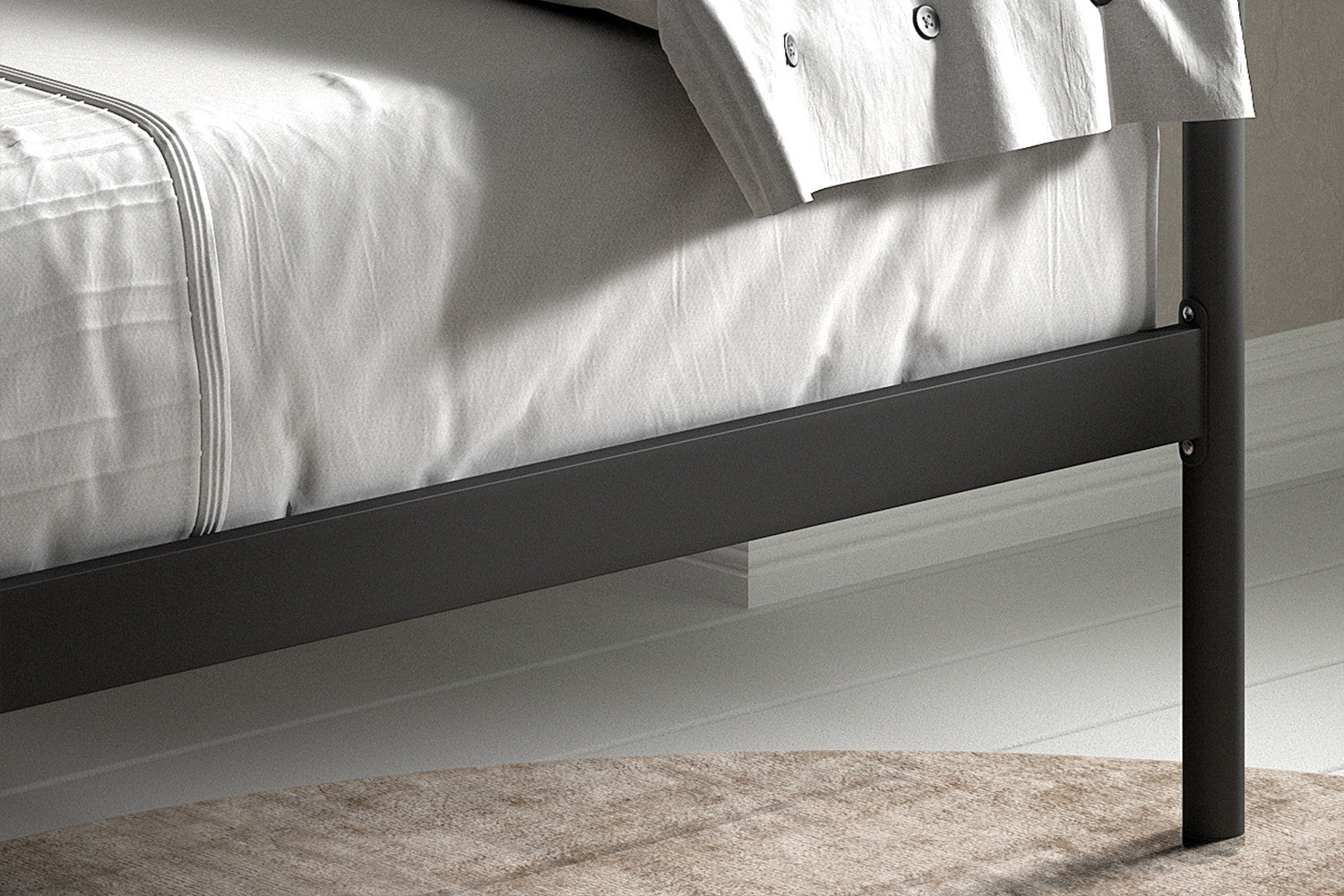 Rousseau - Lit simple Sablo 90x200 avec sommier à lattes Noir - 92x95x208 cm