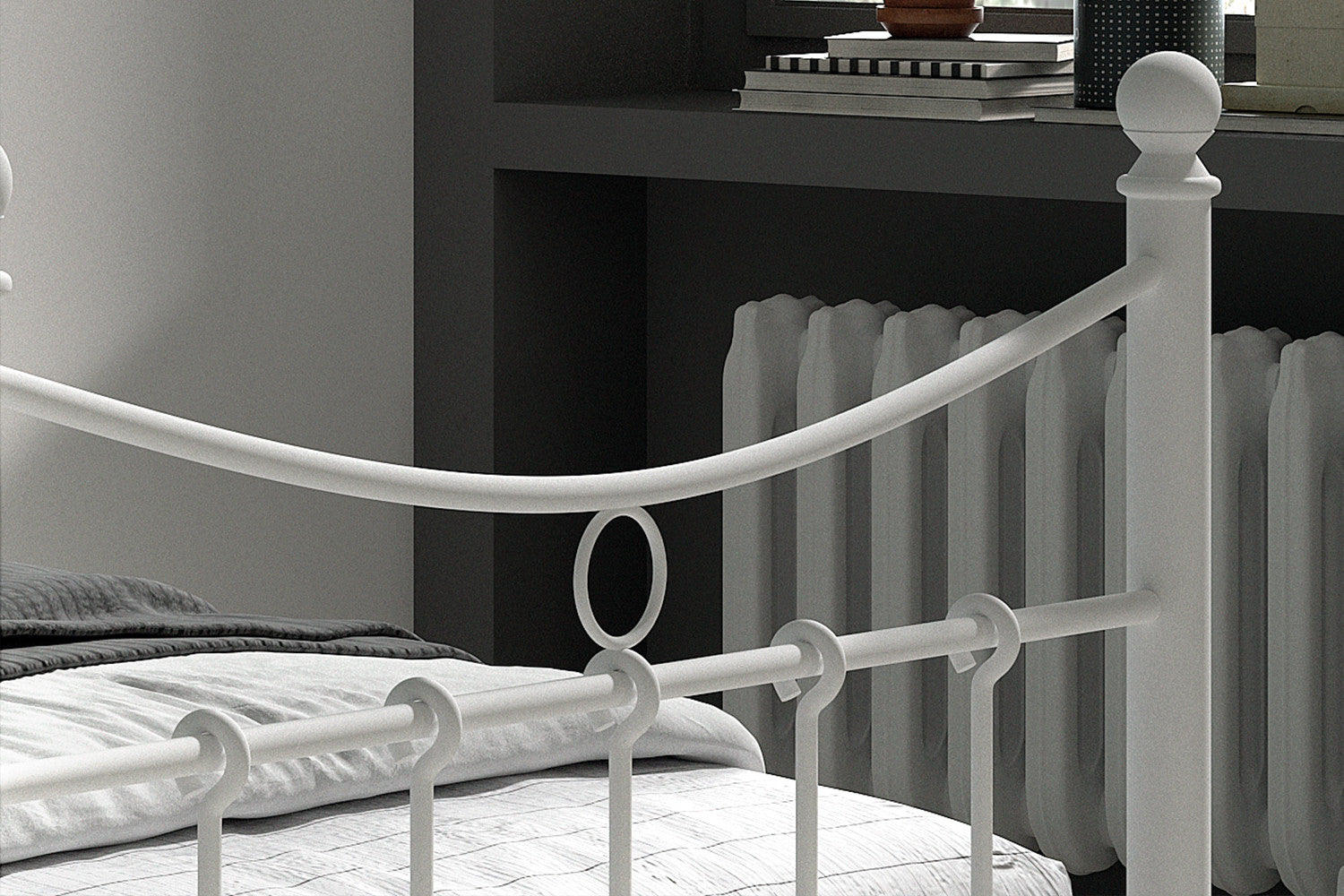 Rousseau - Lit simple Sacha 90x200 avec sommier à lattes Blanc - 86x92x208 cm