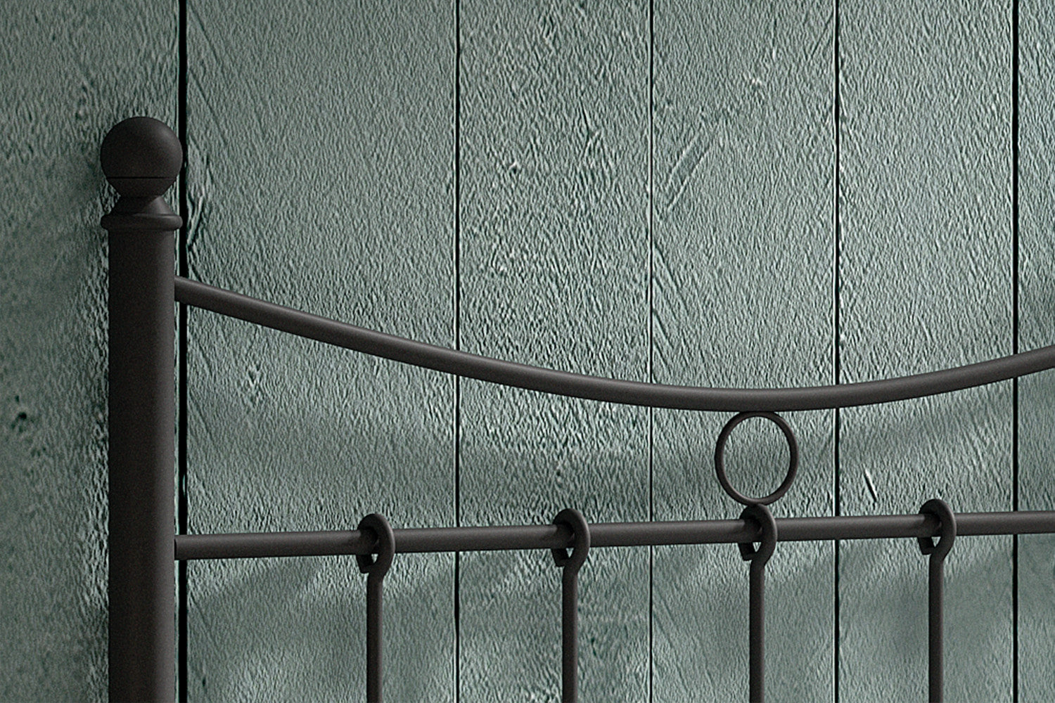 Rousseau - Lit simple Sacha 90x200 avec sommier à lattes Noir - 86x92x208 cm