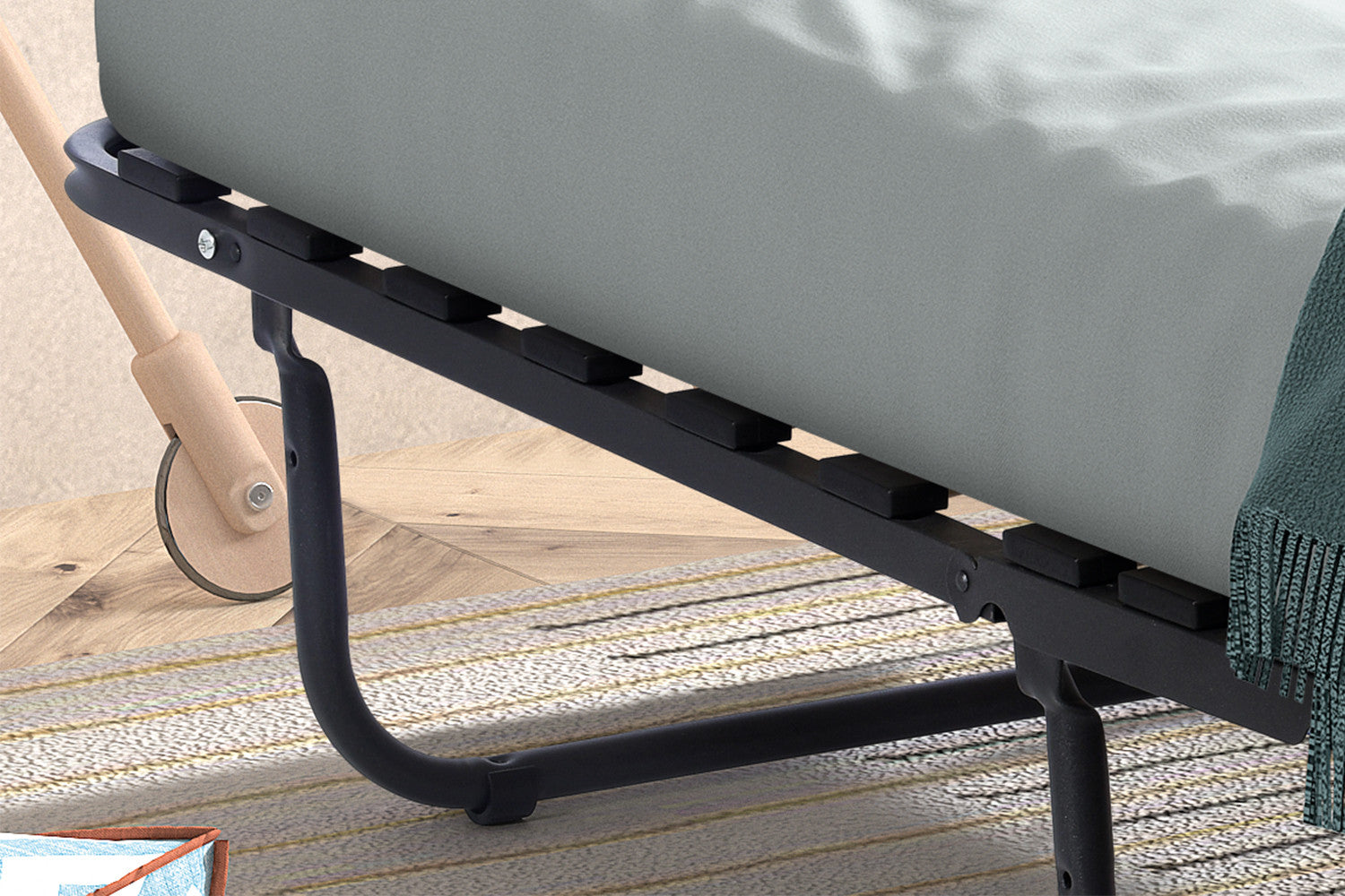 Rousseau - Lit pliant Bruxelles 90x200 cm métal - 27x90x200 cm