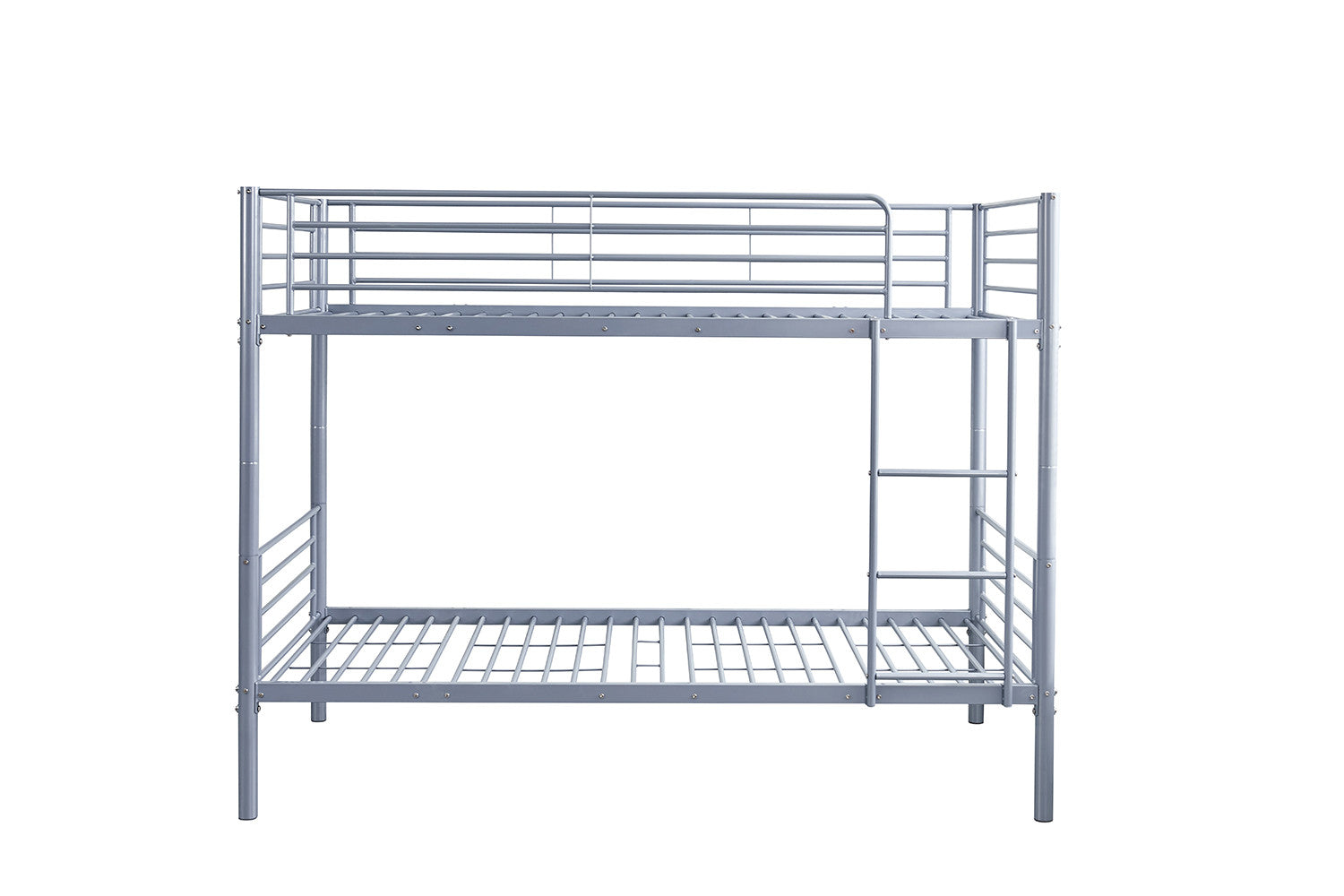 Rousseau - Lit superposé Sammy 90x200 divisible Métal Gris clair - 162x97,5x210 cm