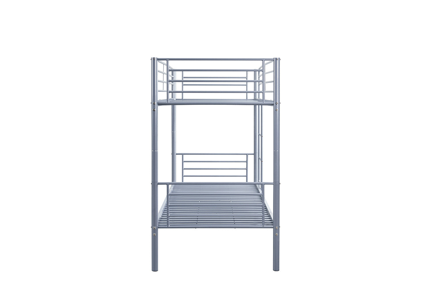 Rousseau - Lit superposé Sammy 90x200 divisible Métal Gris clair - 162x97,5x210 cm