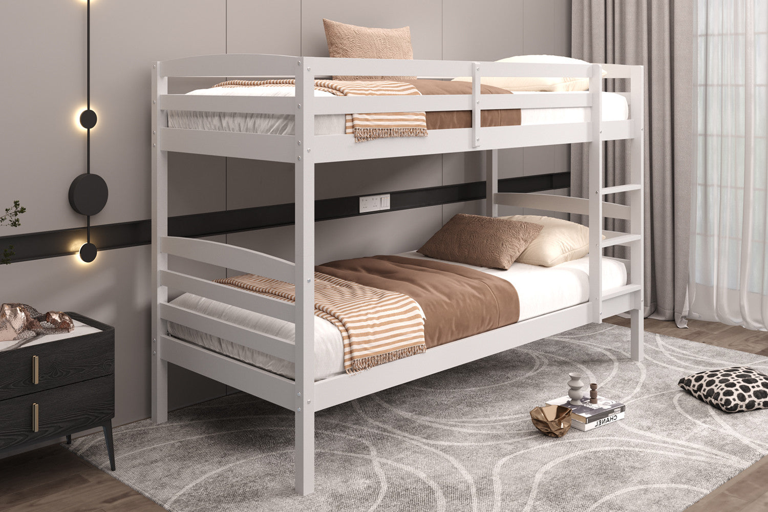 Rousseau - Stapelbed Roy 90x200 Splitsbaar Wit - 143.5x97x207 cm