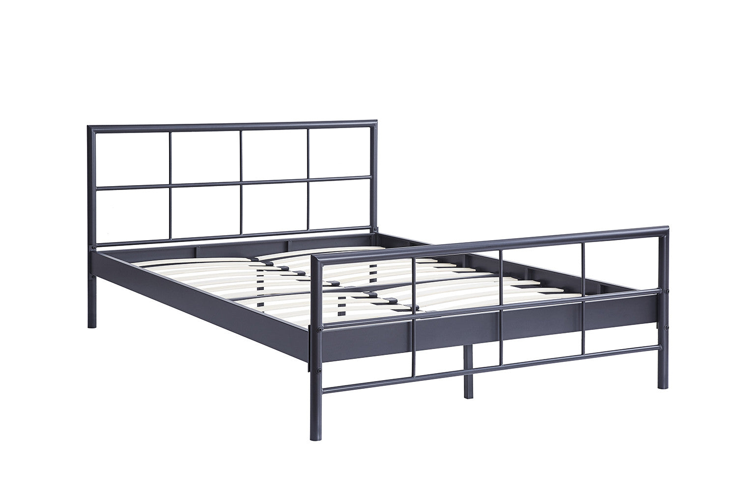 Rousseau - Tweepersoonsbed Davy 140x200 Metaal Donkergrijs - 90x148x215 cm