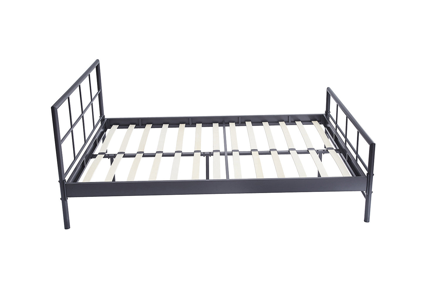 Rousseau - Tweepersoonsbed Davy 140x200 Metaal Donkergrijs - 90x148x215 cm