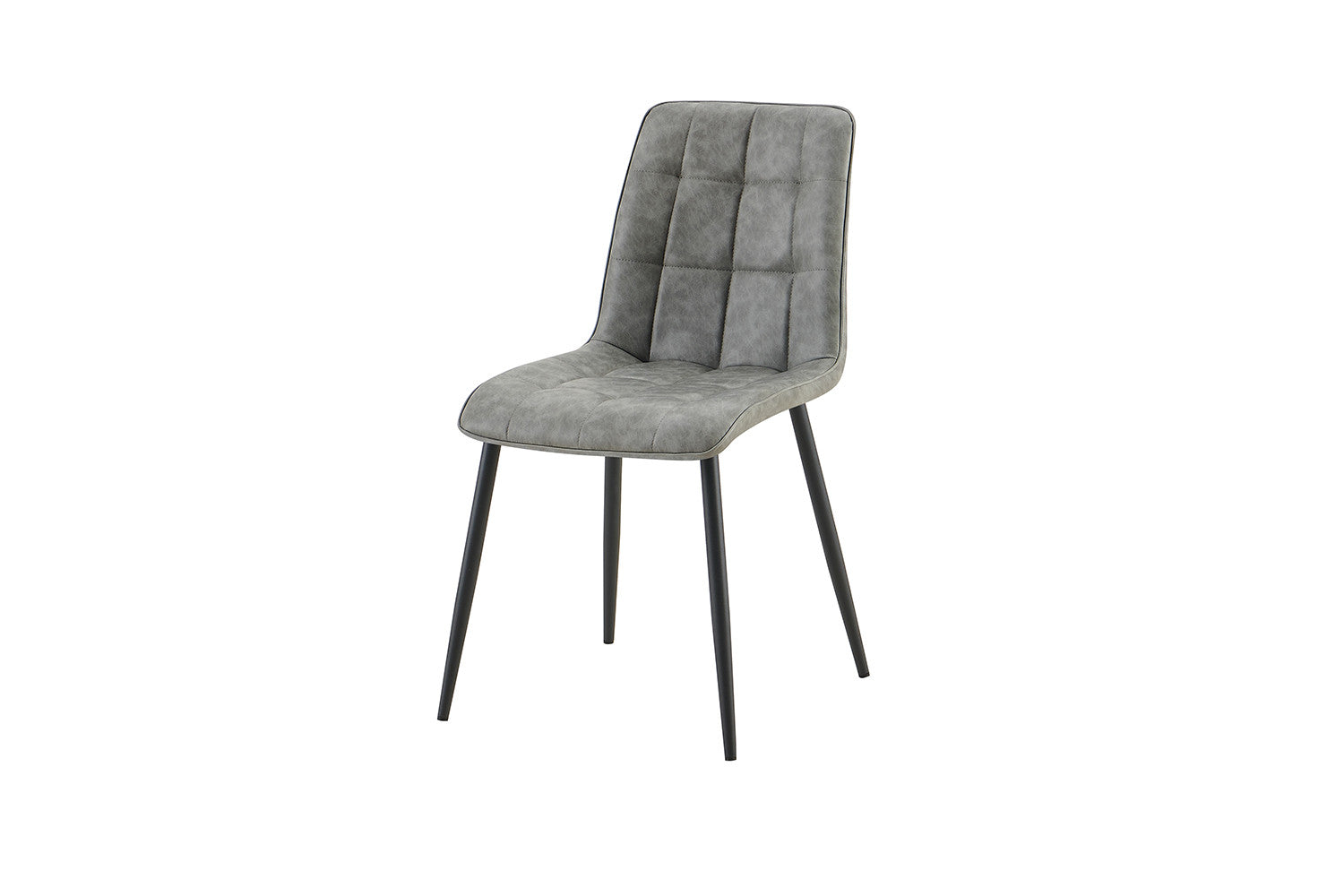 Rousseau - Set van 4 stoelen Furas Vintage PU Grijs - 88x46.5x59.5 cm